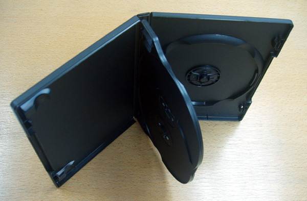 DVD Box with Snap-in Tray for 3 Discs (black)